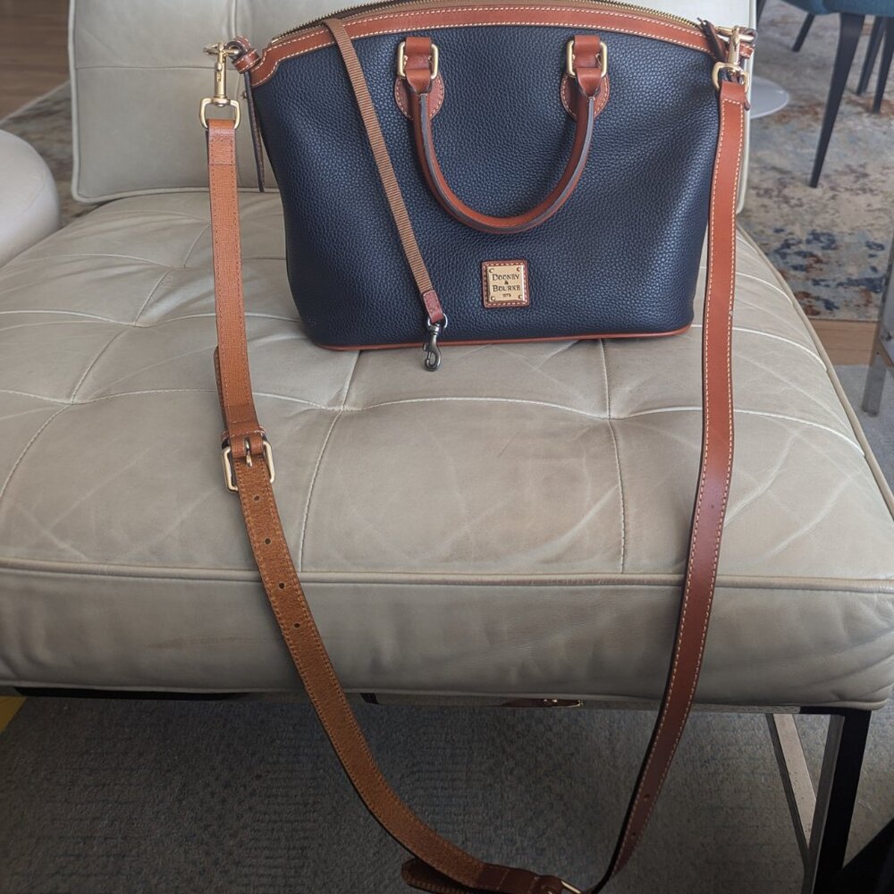 Dooney & Bourke Pebble Grain Domed Satchel - Midnight Blue - Picture 5 of 11